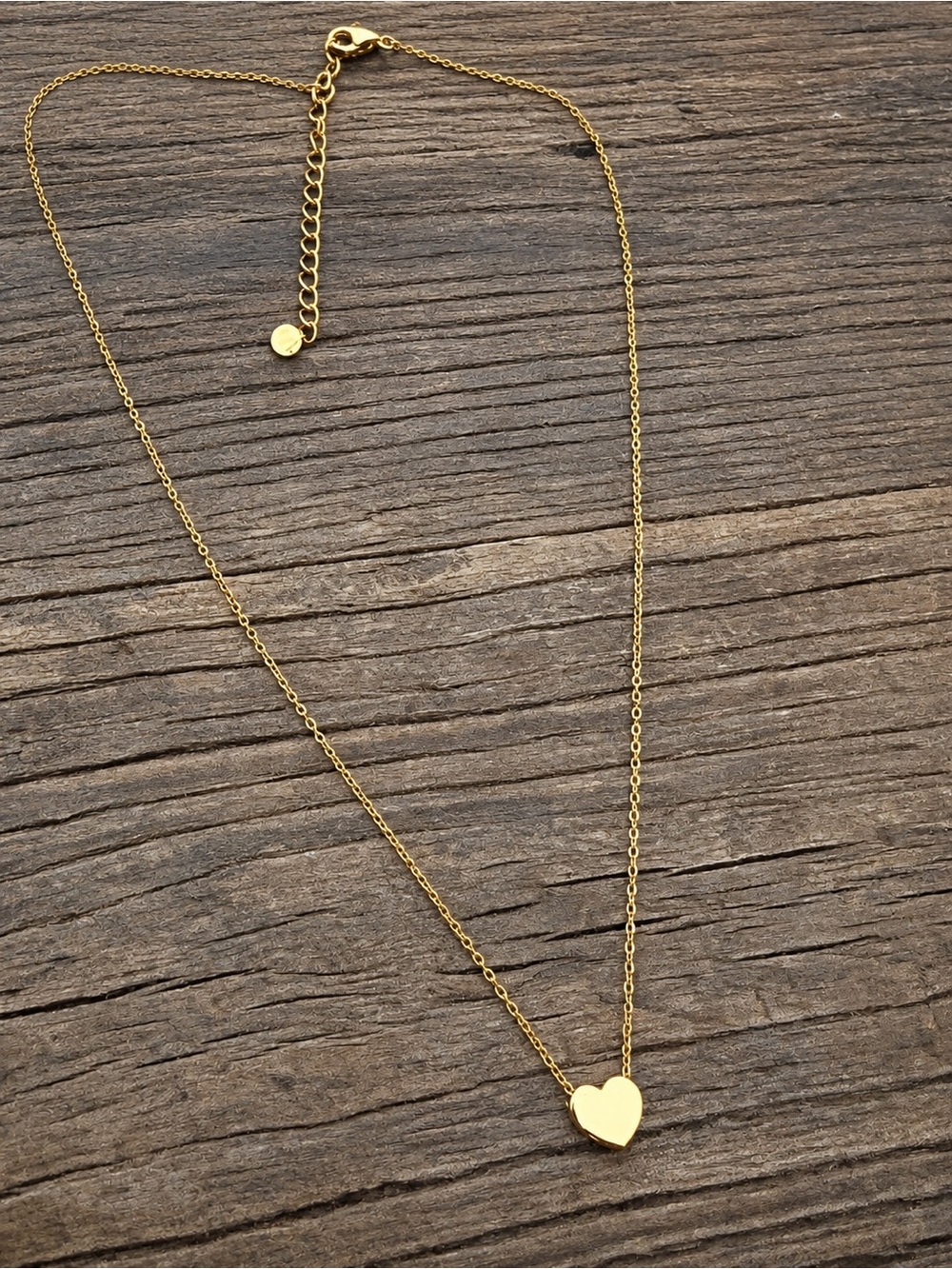 Gold Sliding Heart pendant necklace